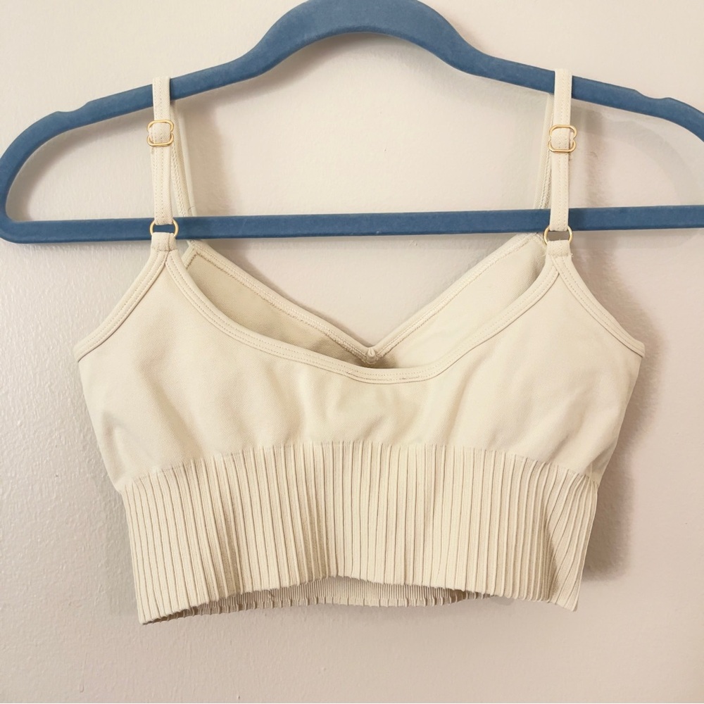 Bo+Tee Cream Ribbed Tank Top - Picture 2 of 3